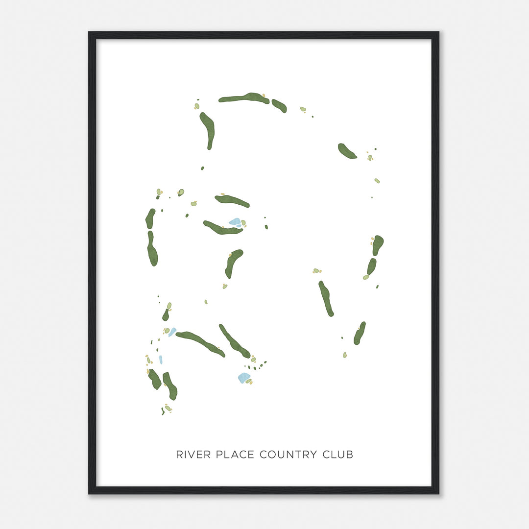 Print of River Place Country Club Modern Map