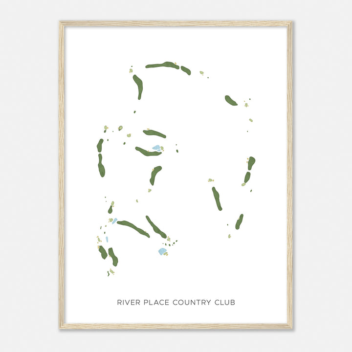 Print of River Place Country Club Modern Map