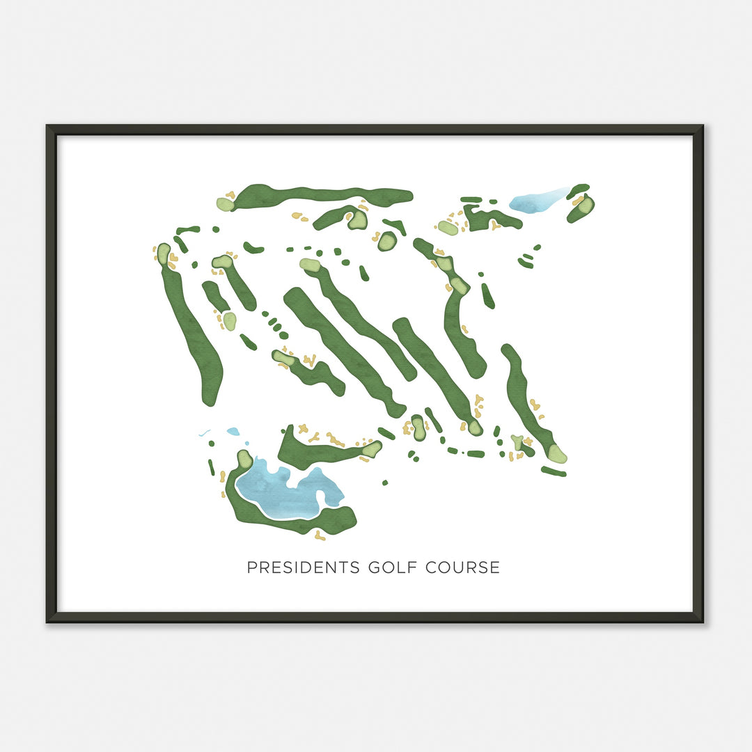 Print of Presidents Golf Course Modern Map