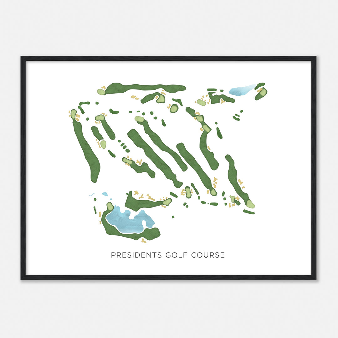 Print of Presidents Golf Course Modern Map