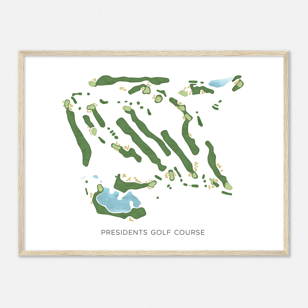 Print of Presidents Golf Course Modern Map