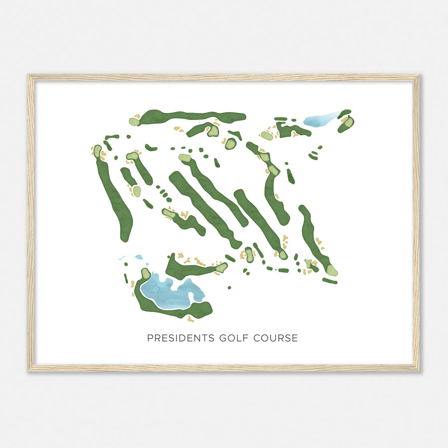 Print of Presidents Golf Course Modern Map