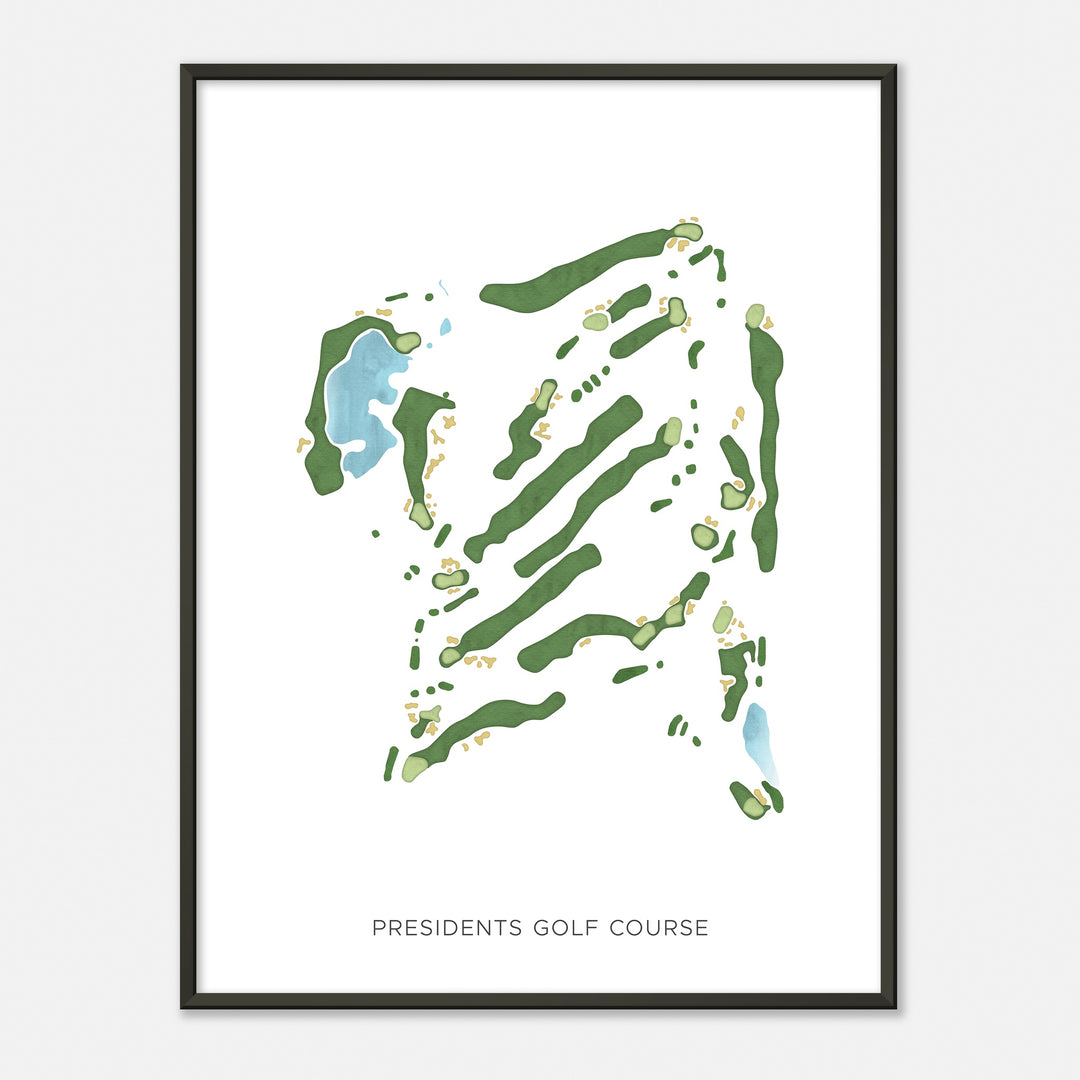 Print of Presidents Golf Course Modern Map