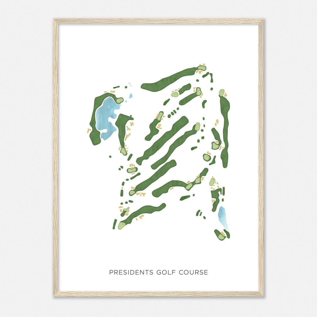 Print of Presidents Golf Course Modern Map
