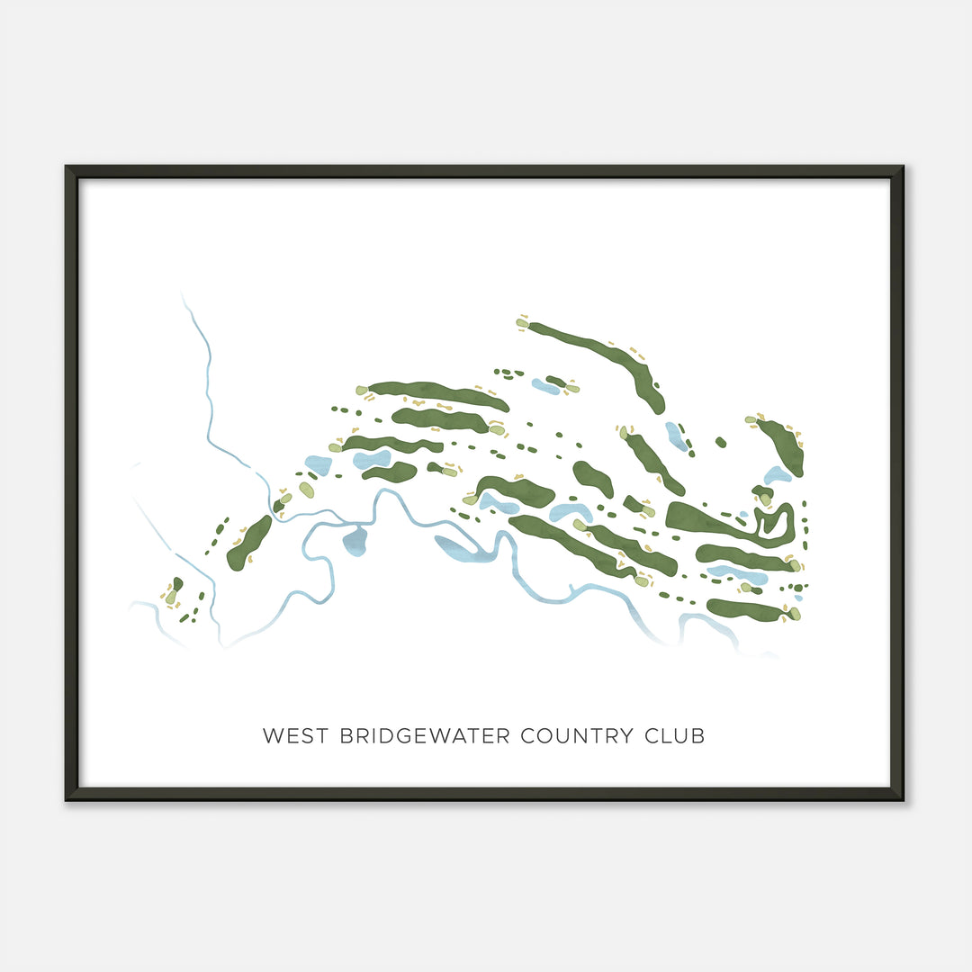 Print of West Bridgewater Country Club Modern Map
