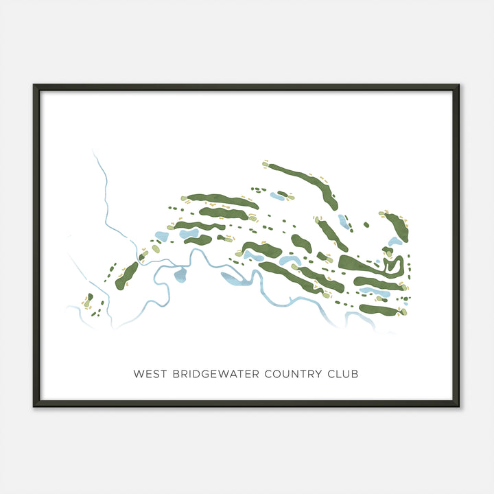 Print of West Bridgewater Country Club Modern Map