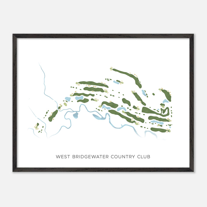 Print of West Bridgewater Country Club Modern Map