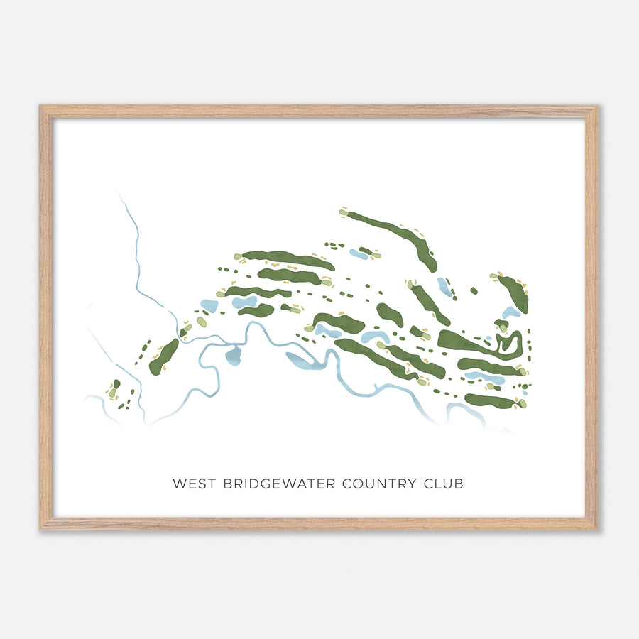 Print of West Bridgewater Country Club Modern Map