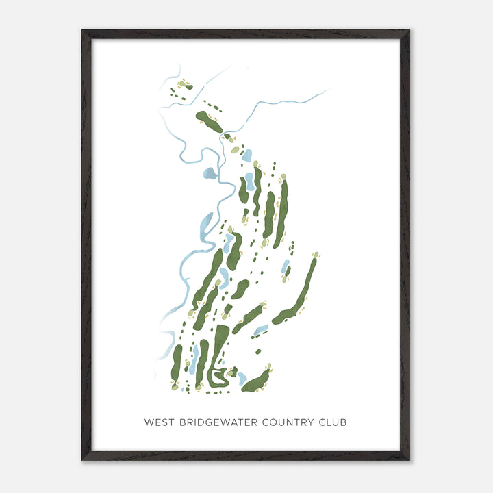 Print of West Bridgewater Country Club Modern Map
