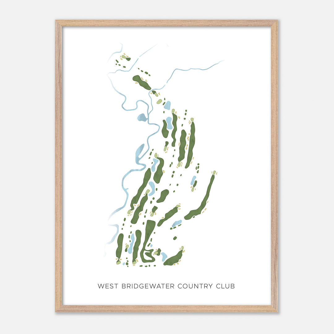 Print of West Bridgewater Country Club Modern Map