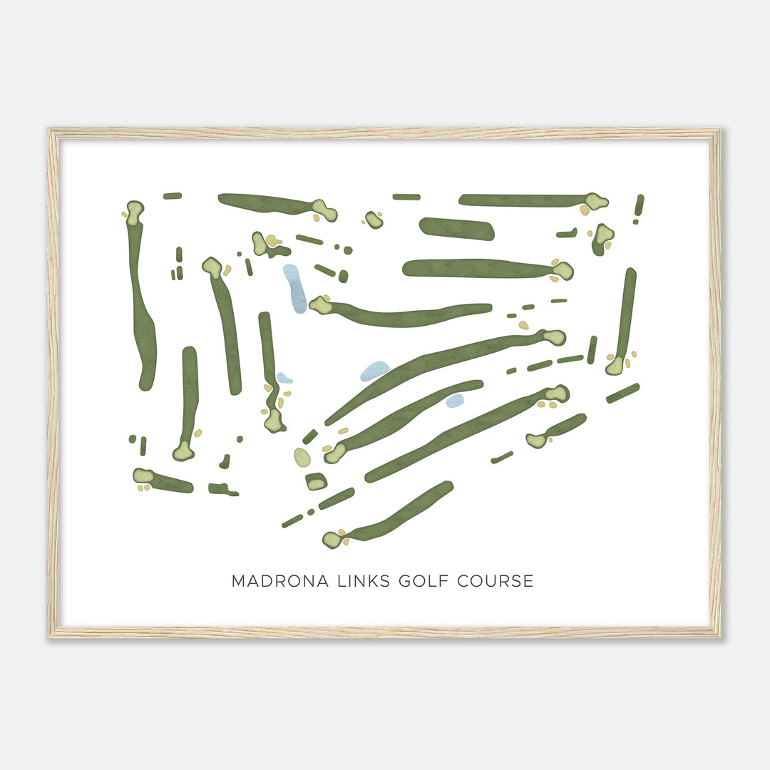 Print of Madrona Links Golf Course Modern Map