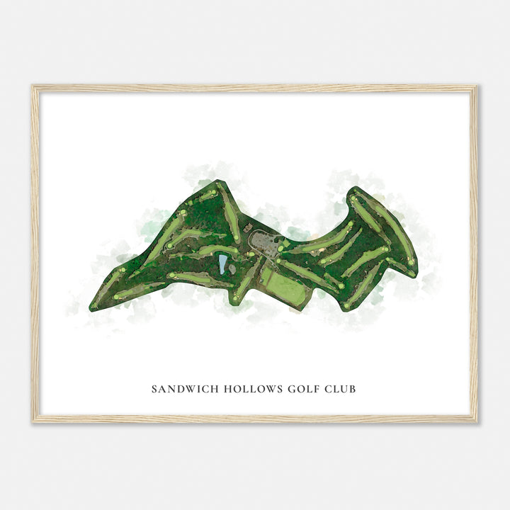 Print of Sandwich Hollows Golf Club Classic Map