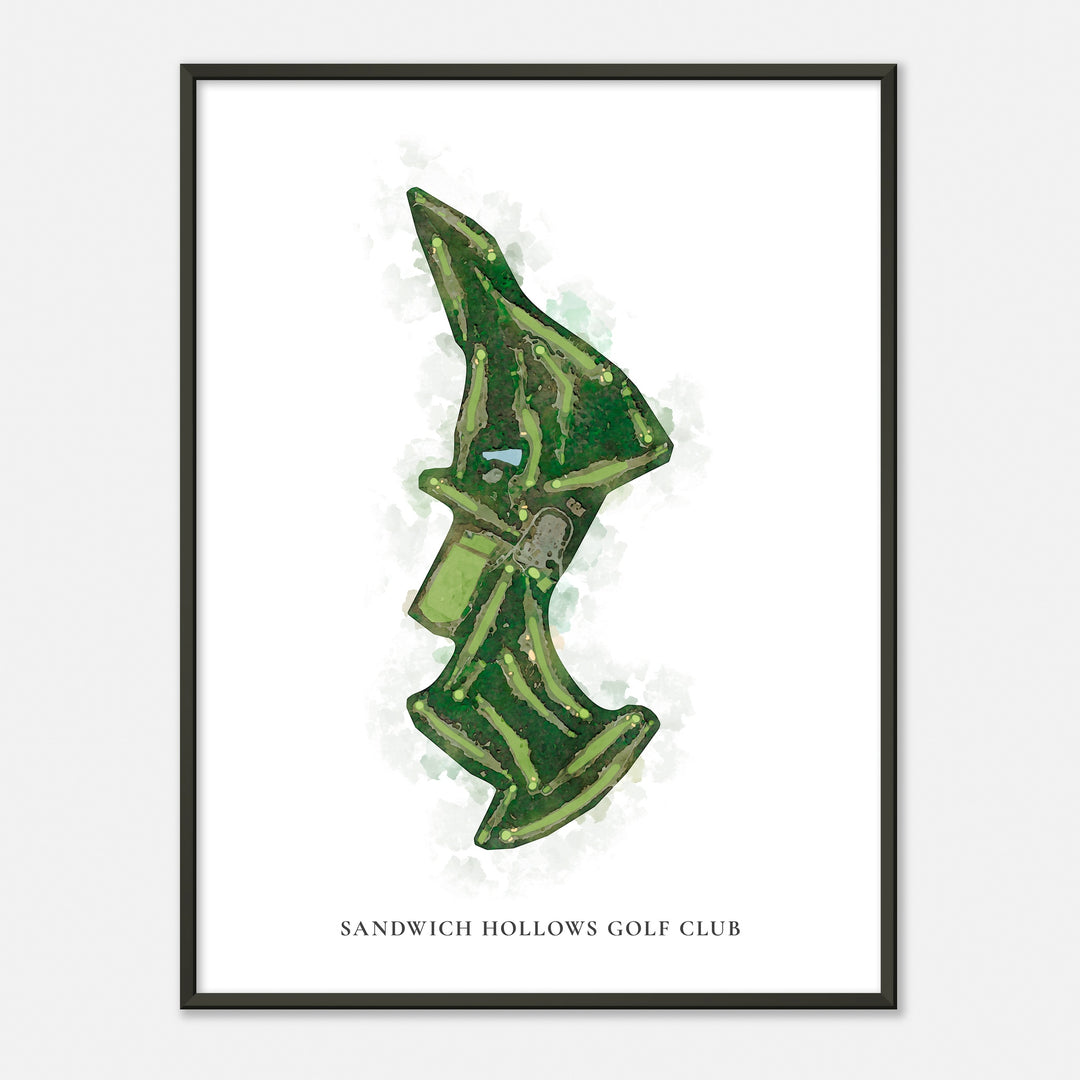 Print of Sandwich Hollows Golf Club Classic Map