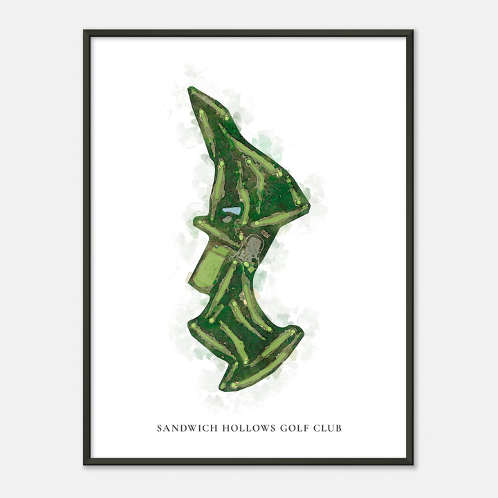 Print of Sandwich Hollows Golf Club Classic Map