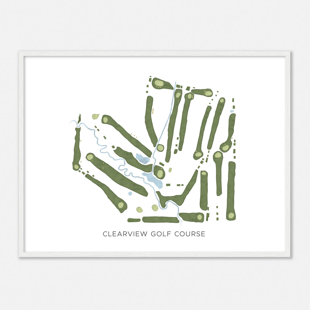 Print of Clearview Golf Course Modern Map