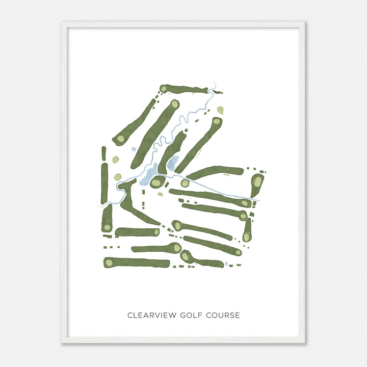 Print of Clearview Golf Course Modern Map