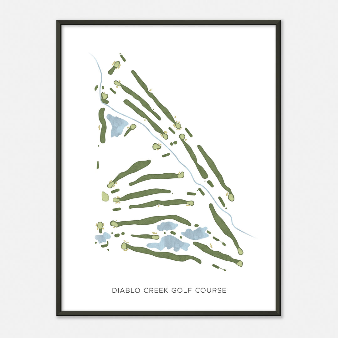 Print of Diablo Creek Golf Course Modern Map