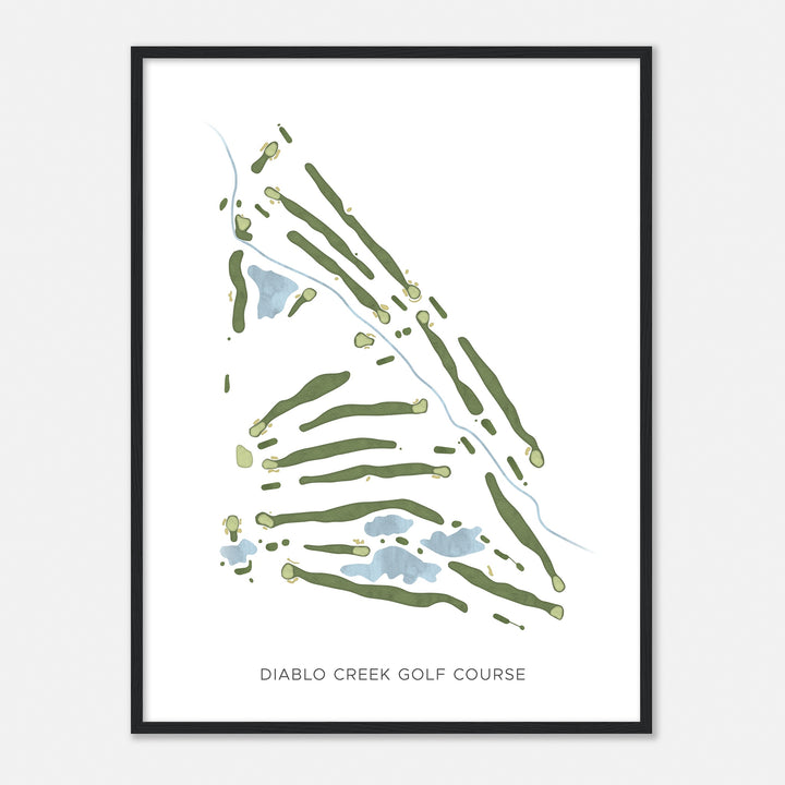 Print of Diablo Creek Golf Course Modern Map