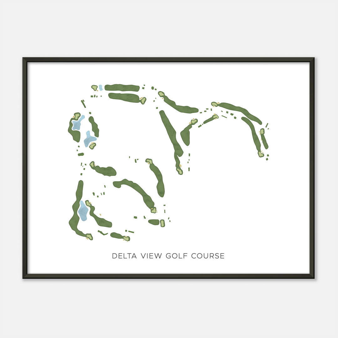Print of Delta View Golf Course Modern Map