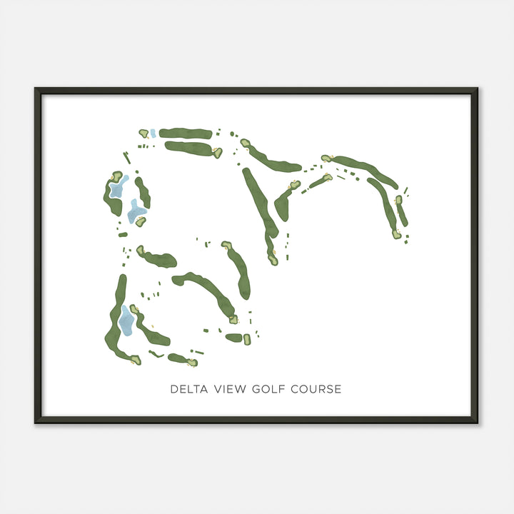 Print of Delta View Golf Course Modern Map