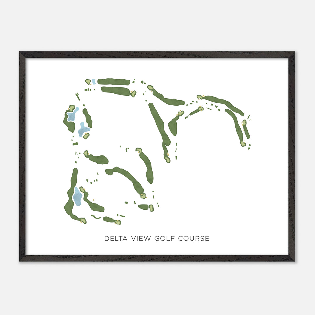 Print of Delta View Golf Course Modern Map