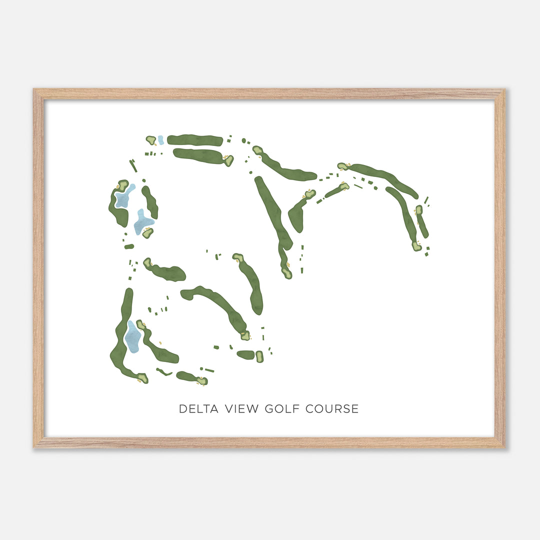 Print of Delta View Golf Course Modern Map