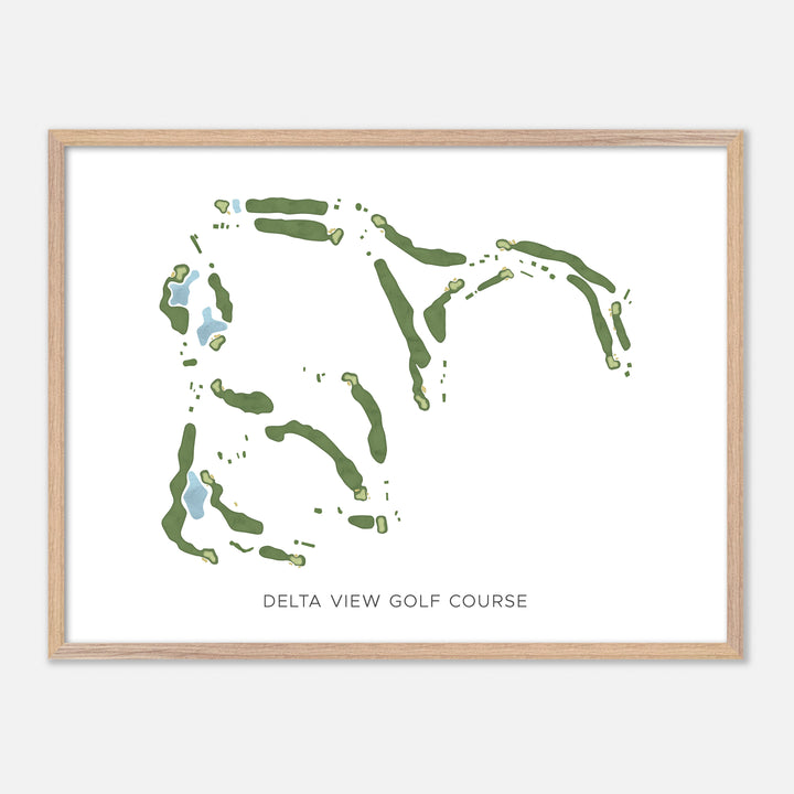 Print of Delta View Golf Course Modern Map