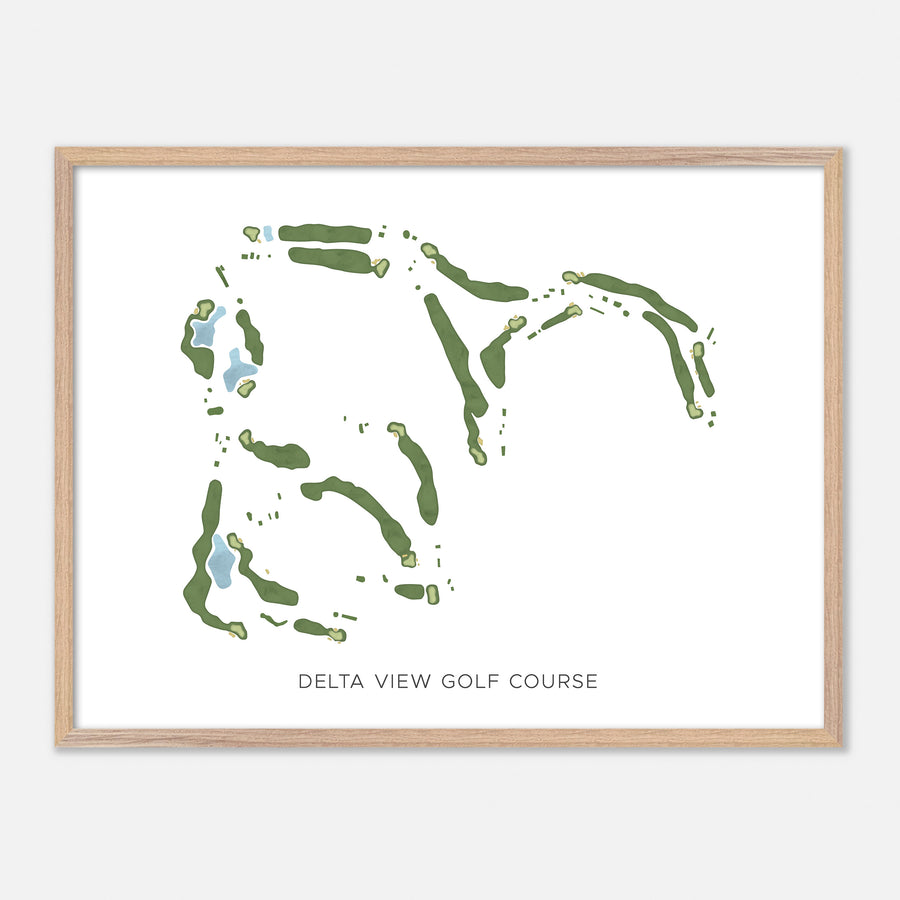 Print of Delta View Golf Course Modern Map