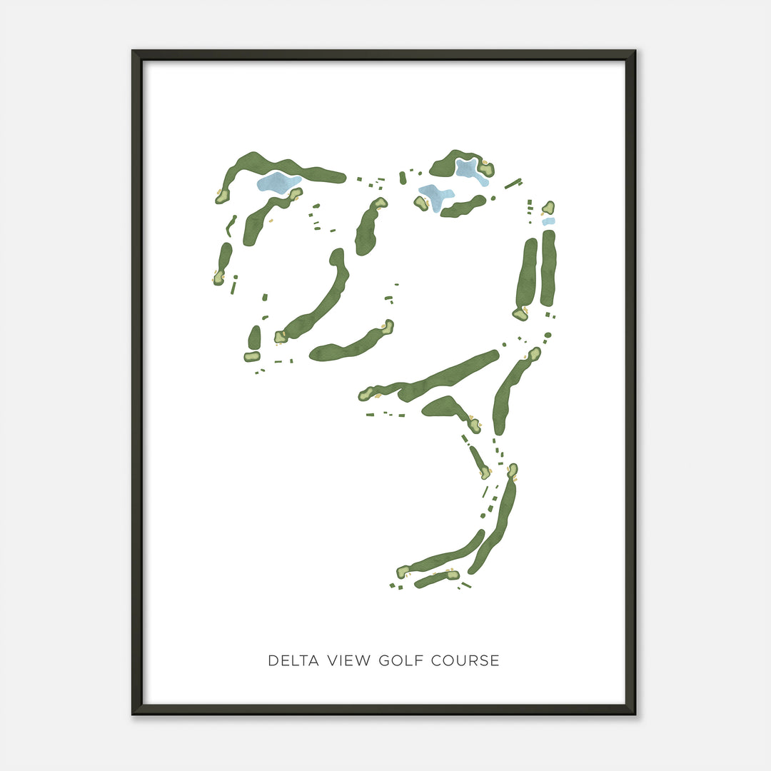 Print of Delta View Golf Course Modern Map
