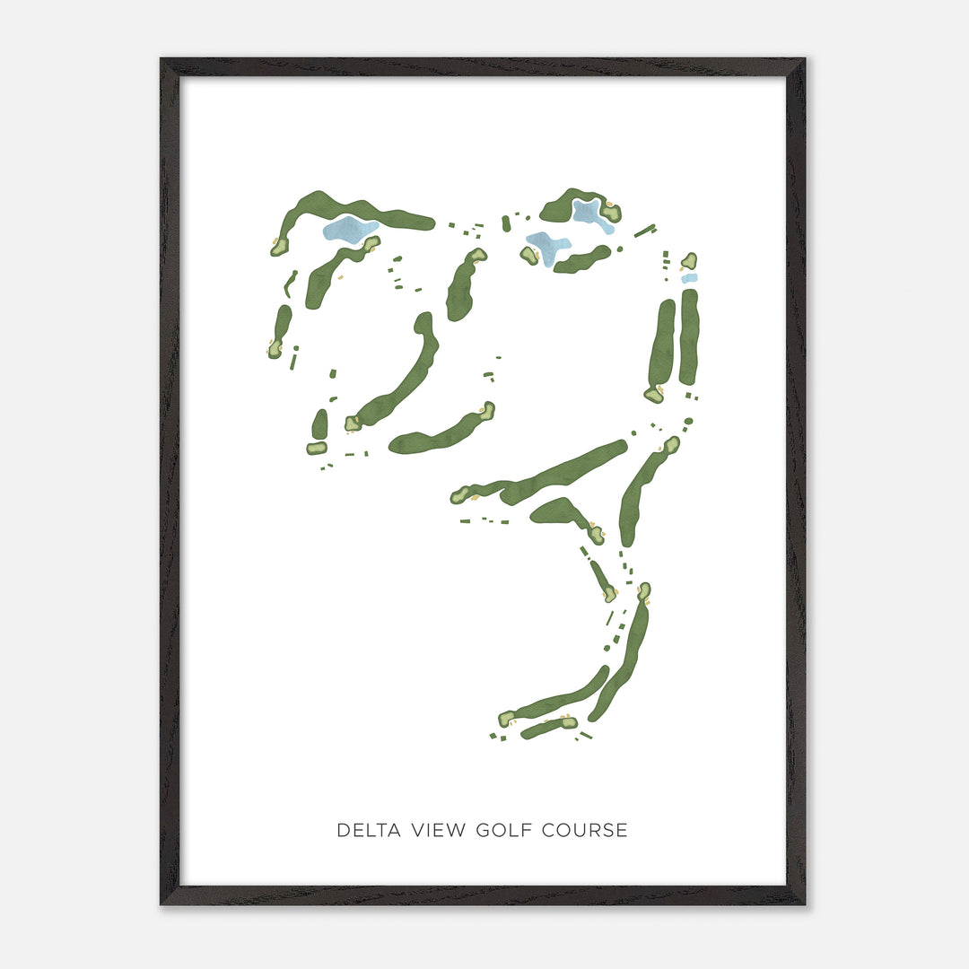 Print of Delta View Golf Course Modern Map