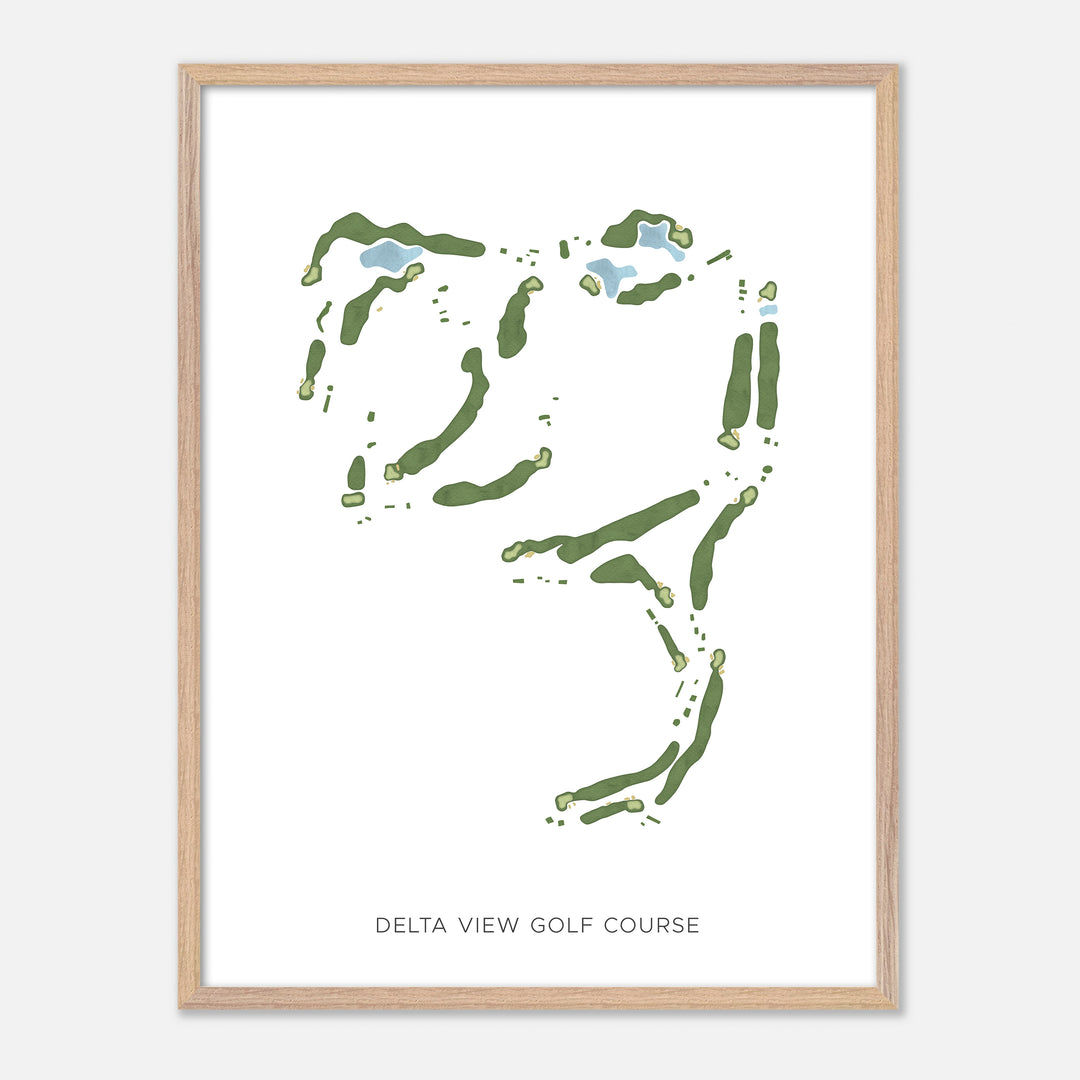 Print of Delta View Golf Course Modern Map