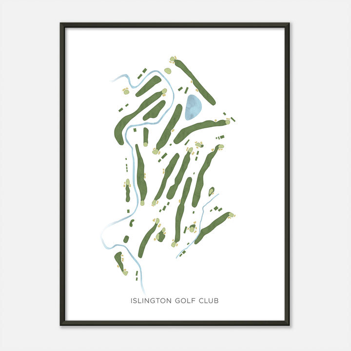 Print of Islington Golf Club Modern Map