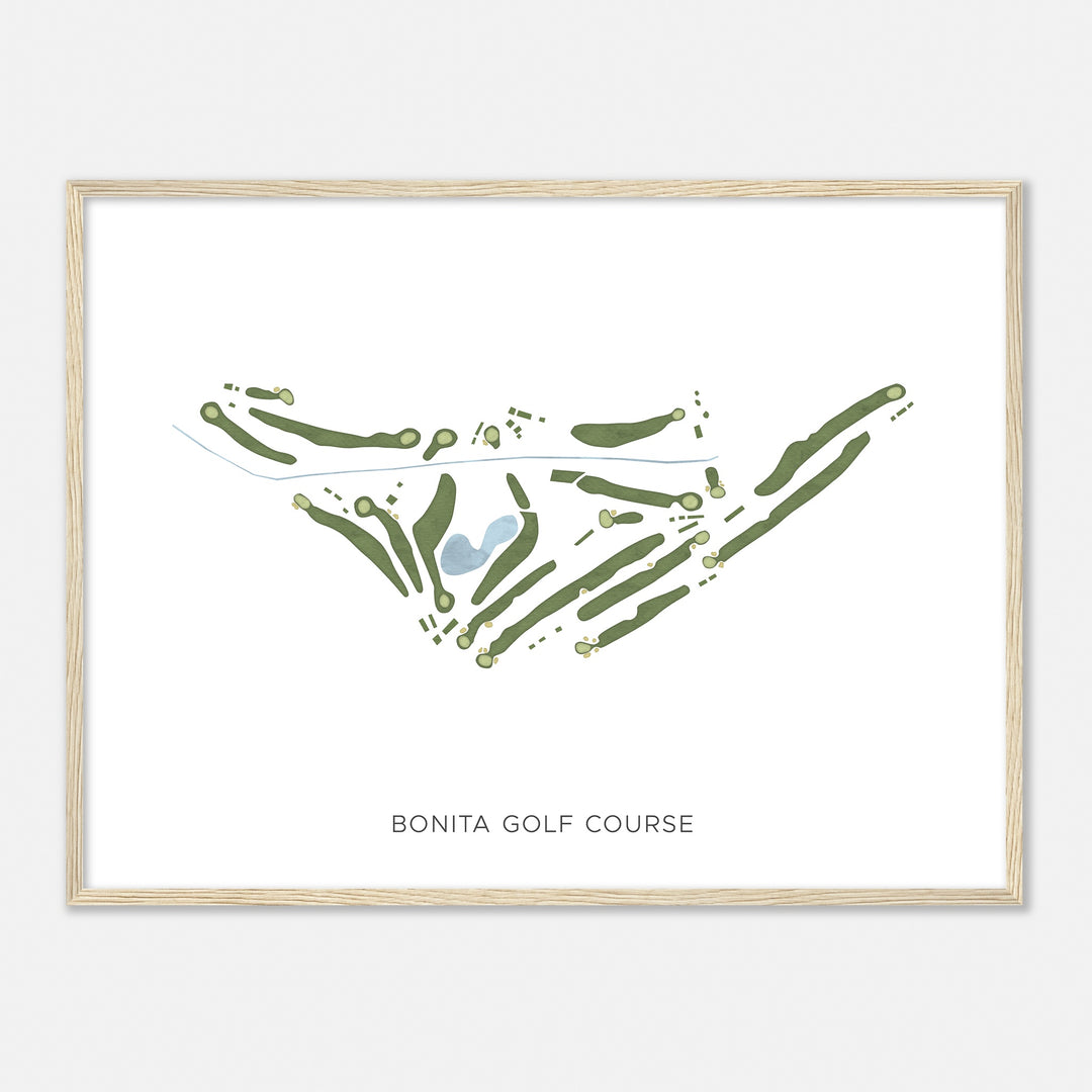 Print of Bonita Golf Course Modern Map