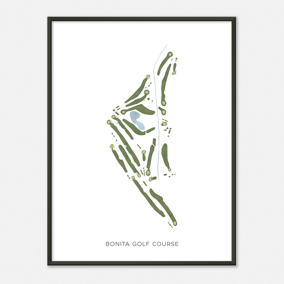Print of Bonita Golf Course Modern Map