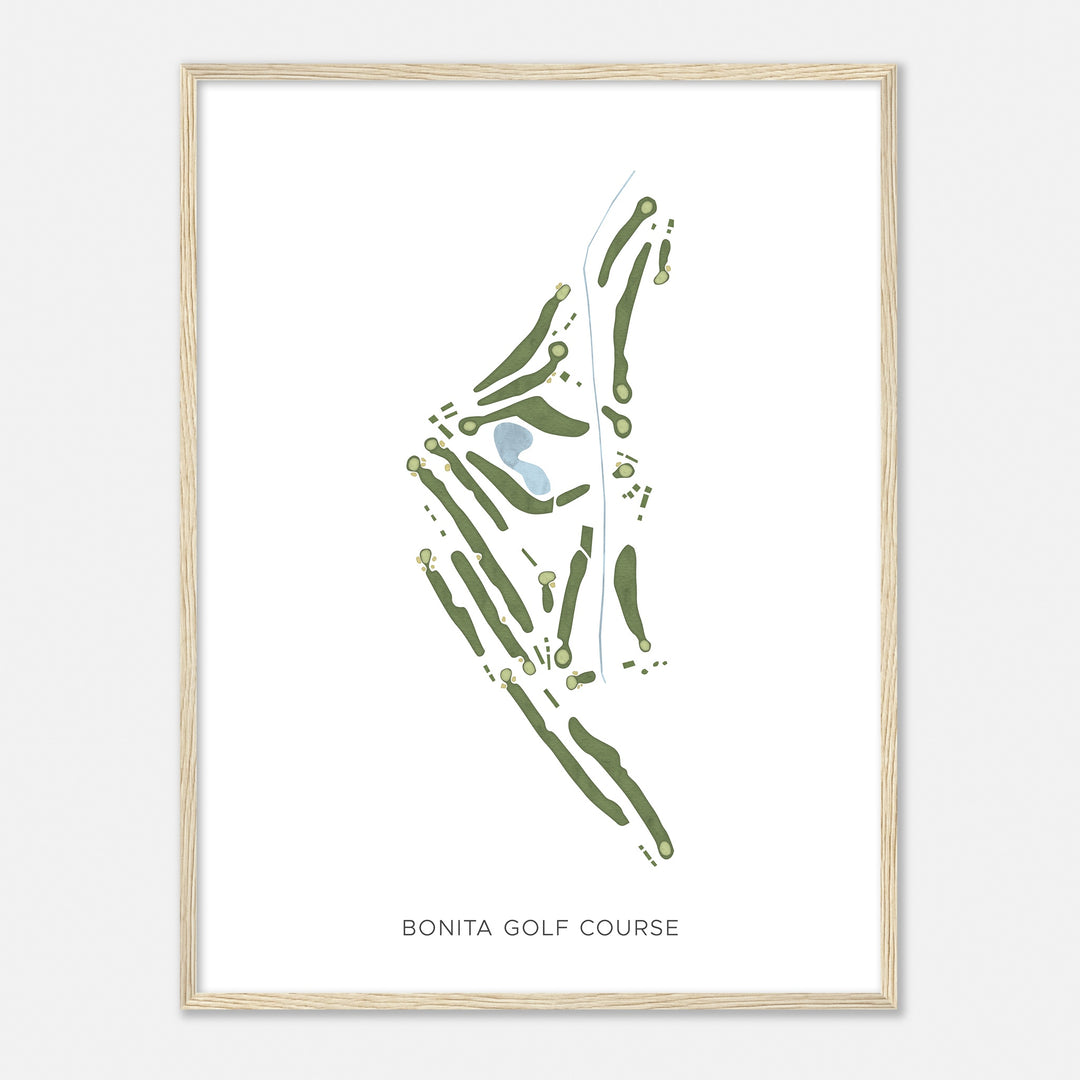 Print of Bonita Golf Course Modern Map