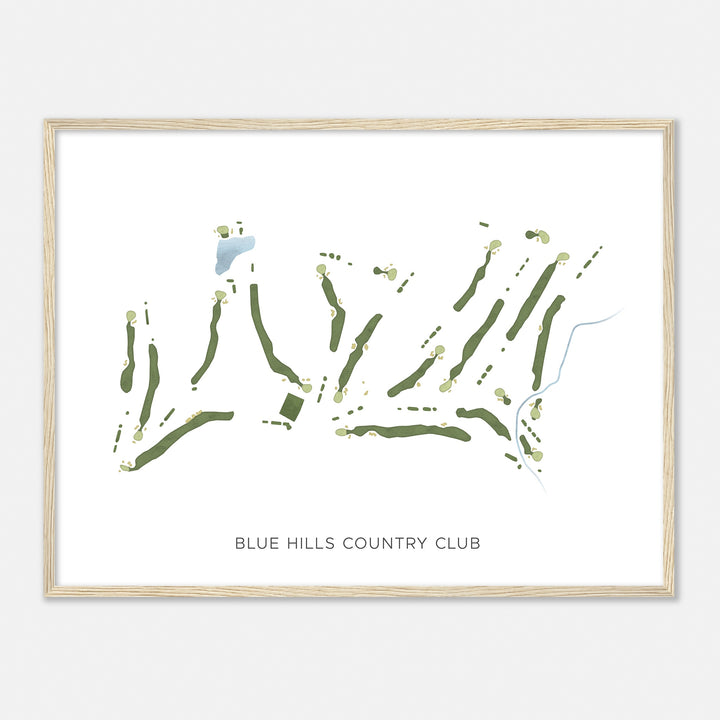 Print of Blue Hills Country Club Modern Map