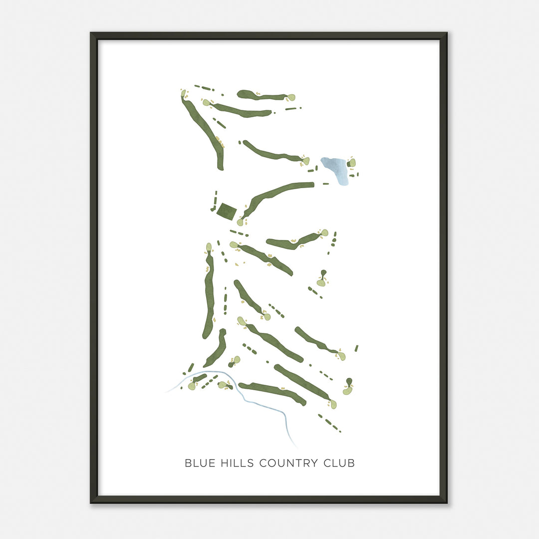 Print of Blue Hills Country Club Modern Map