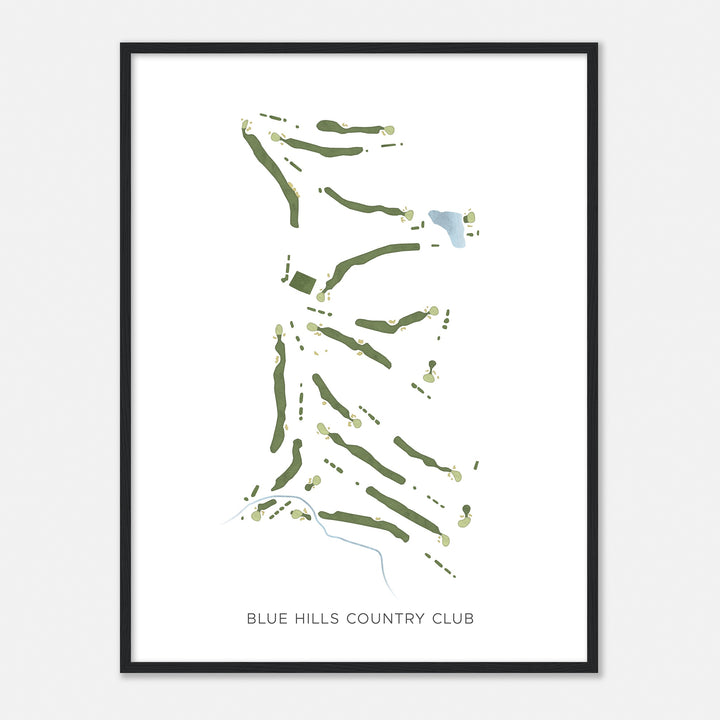 Print of Blue Hills Country Club Modern Map