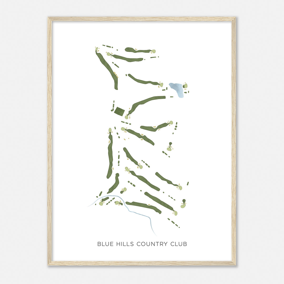 Print of Blue Hills Country Club Modern Map