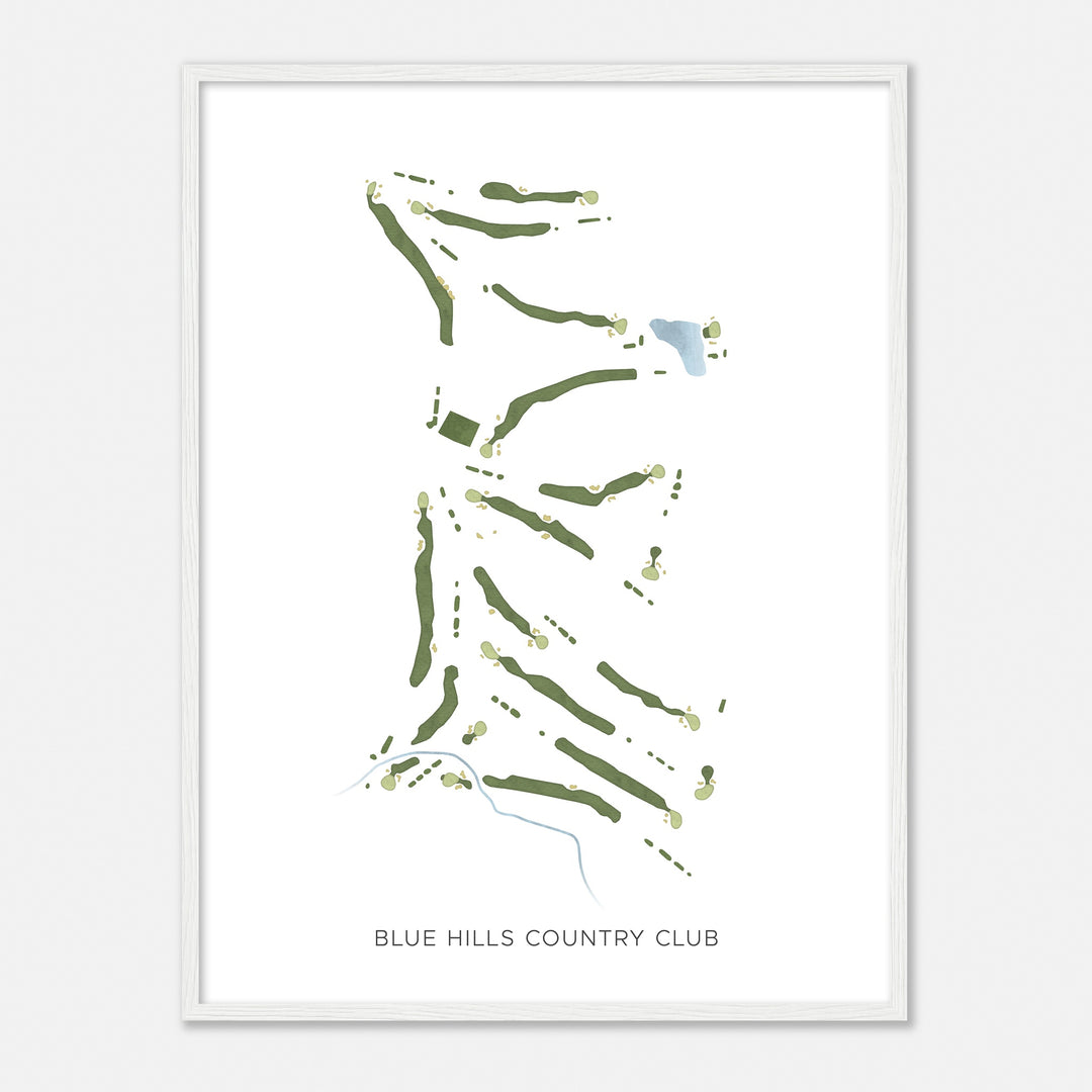 Print of Blue Hills Country Club Modern Map