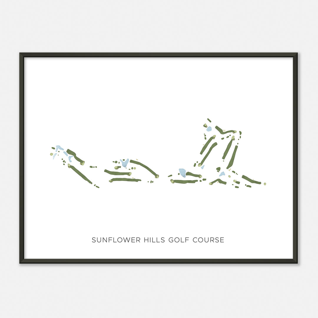 Print of Sunflower Hills Golf Course Modern Map
