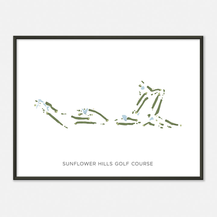 Print of Sunflower Hills Golf Course Modern Map