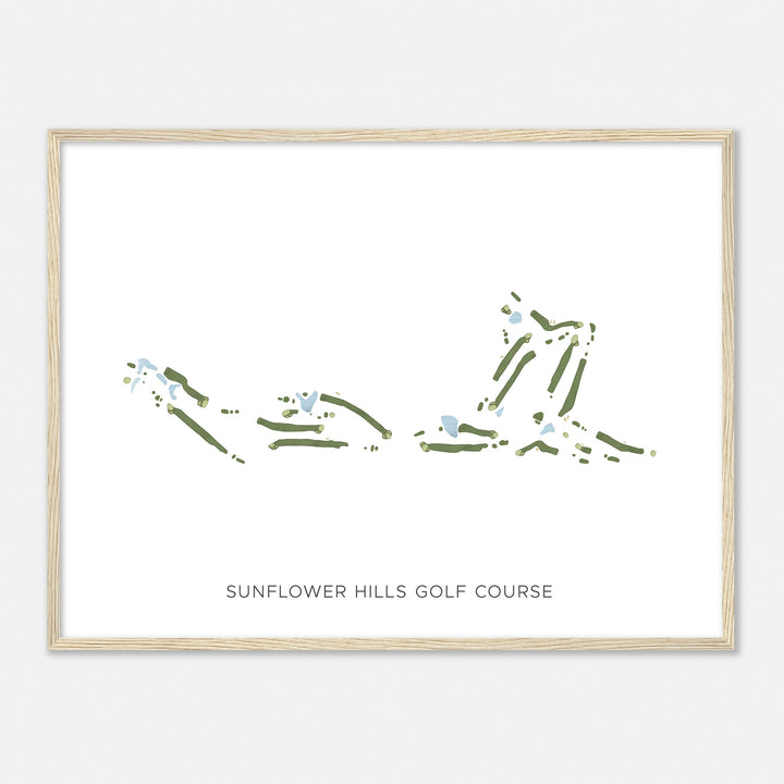 Print of Sunflower Hills Golf Course Modern Map