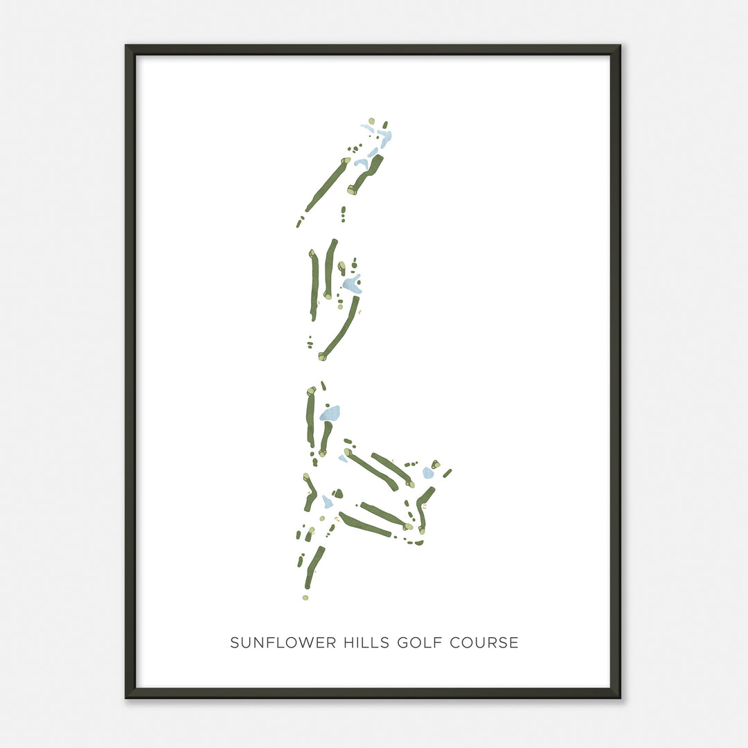 Print of Sunflower Hills Golf Course Modern Map