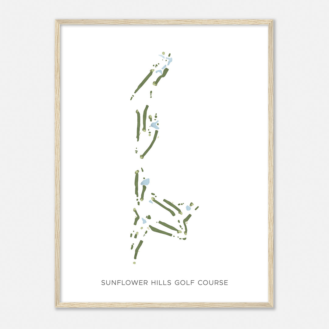 Print of Sunflower Hills Golf Course Modern Map