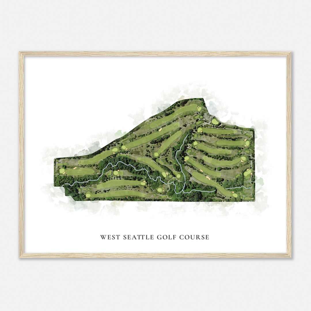 Print of West Seattle Golf Course Classic Map