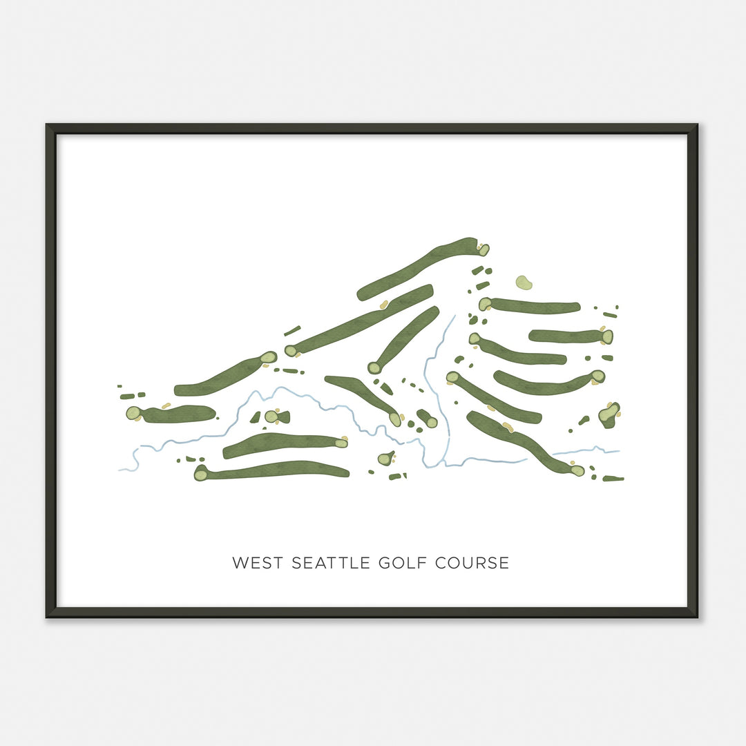 Print of West Seattle Golf Course Modern Map