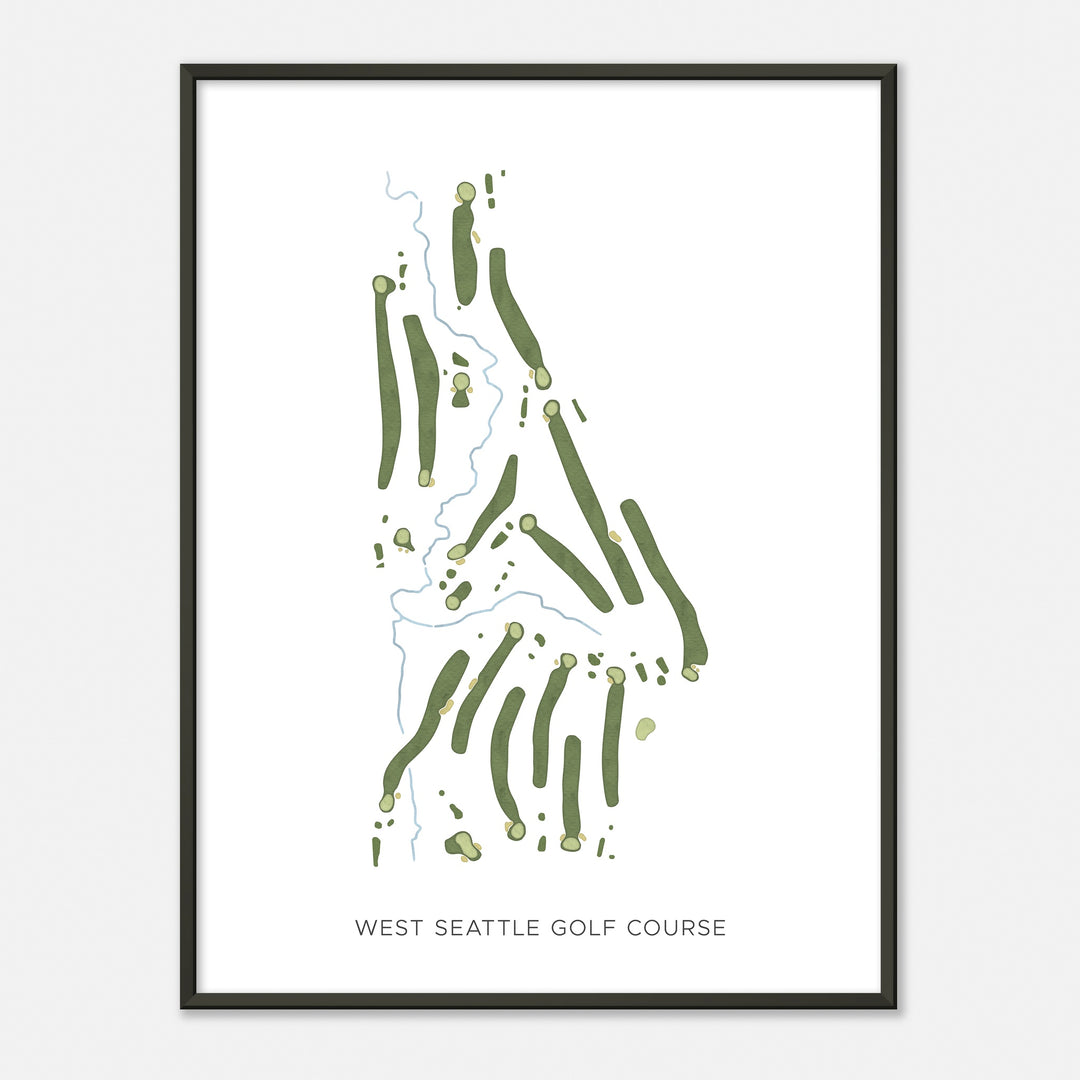 Print of West Seattle Golf Course Modern Map