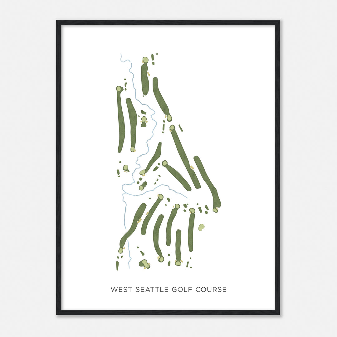 Print of West Seattle Golf Course Modern Map