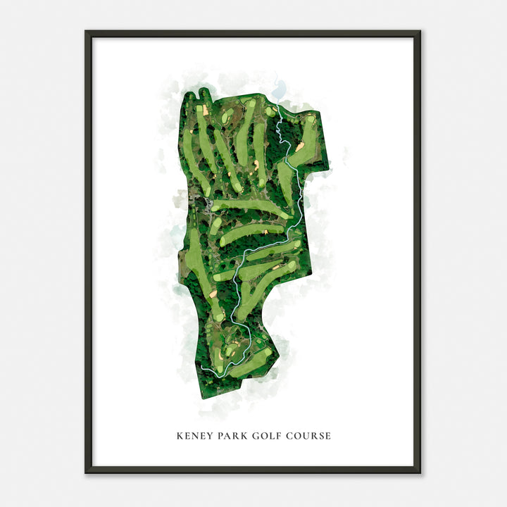 Print of Keney Park Golf Course Classic Map